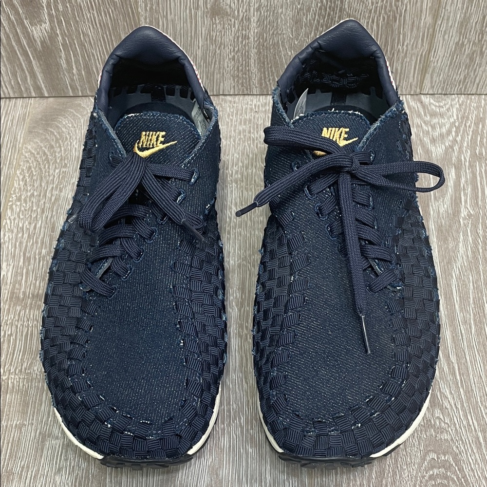 Nike Air Footscape HF1759-400 Woven Raw Denim Obsidian Coconut Milk Wheat Gold 8
